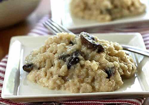 Risotto champignons et fromage au thermomix - recette plat facile.