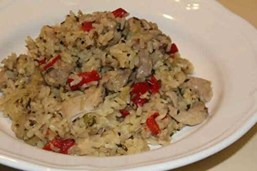 Risotto de poulet et poivron au cookeo - recette cookeo.