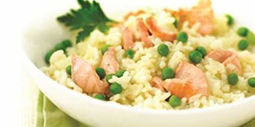 Risotto saumon et petits pois au cookeo - recette cookeo.