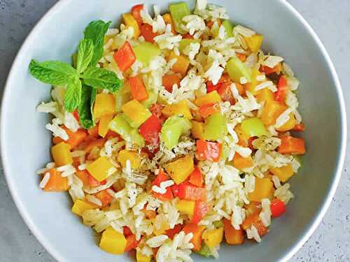 Riz basmati aux légumes au thermomix - plat léger pour entrée ou dîner