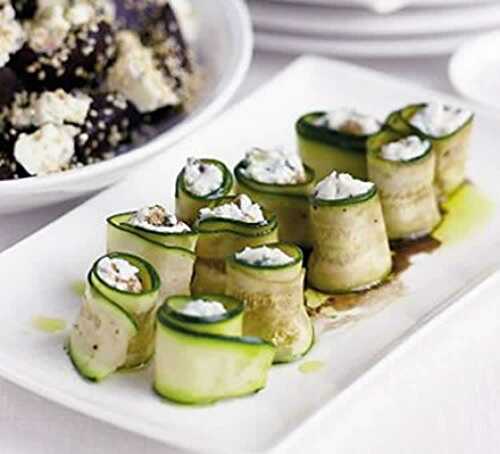 Rouleaux de courgettes farcis au fromage avec thermomix.