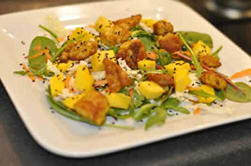 Salade de poulet marine au curry - recette facile pour votre entrée.