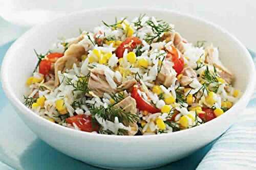Salade de riz et thon facile - recette entrée de repas facile.