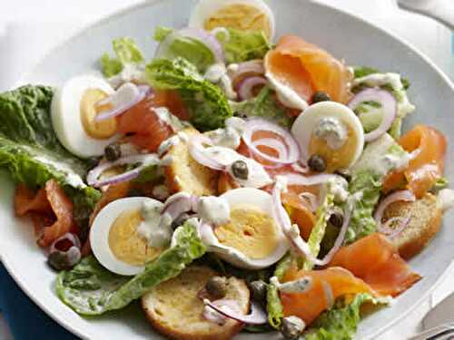 Salade frisee saumon fume - recette facile pour une salade
