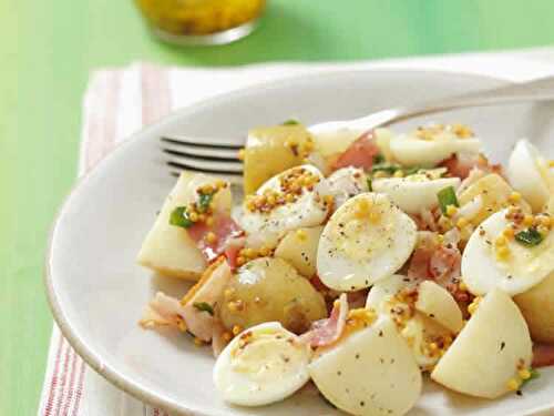 Salade pomme de terre oeuf et lardon au cookeo - recette cookeo.