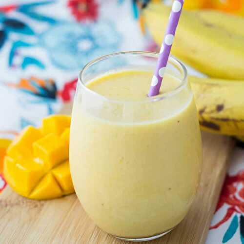 Smoothie banane mangue au thermomix - cocktail de fruit pour le dessert