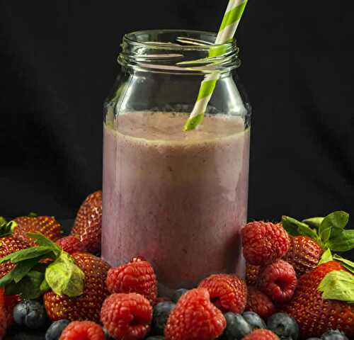 Smoothie framboises myrtilles et fraises au thermomix