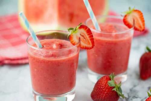 Smoothie pastèque et fraise au thermomix - dessert idéal