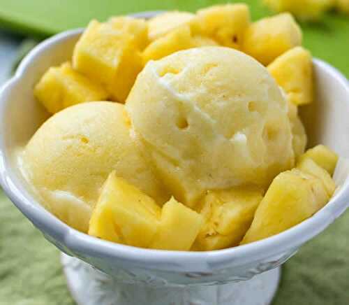 Sorbet ananas au thermomix - recette glace dessert thermomix.