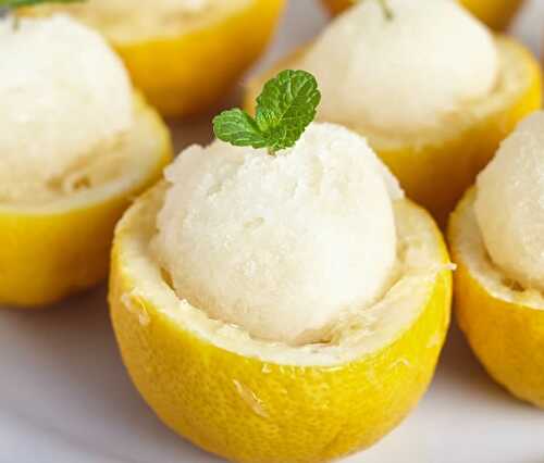 Sorbet au citron sans sorbetière - un délice pas cher pour vous rafraichir