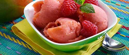 Sorbet aux framboises et à la mangue au thermomix