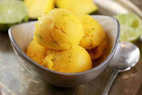 Sorbet mangue citron et menthe avec thermomix - recette thermomix.