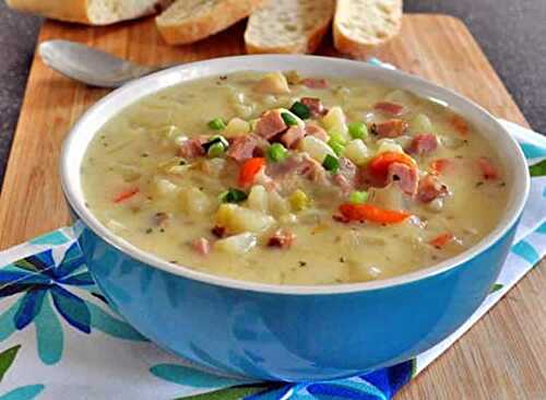 Soupe au jambon pommes de terre et poireaux - pour votre dîner