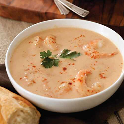 Soupe aux crevettes au thermomix - recette bisque aux crevettes.