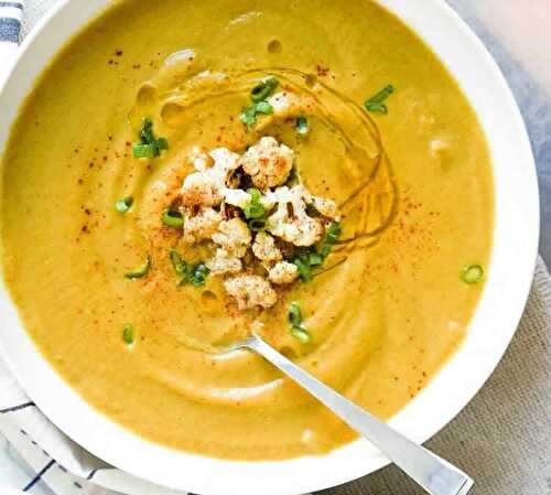 Soupe chou-fleur épicée au thermomix - soupe au noix de cajou pour diner