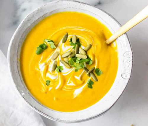 Soupe de butternut lait de coco curry au thermomix