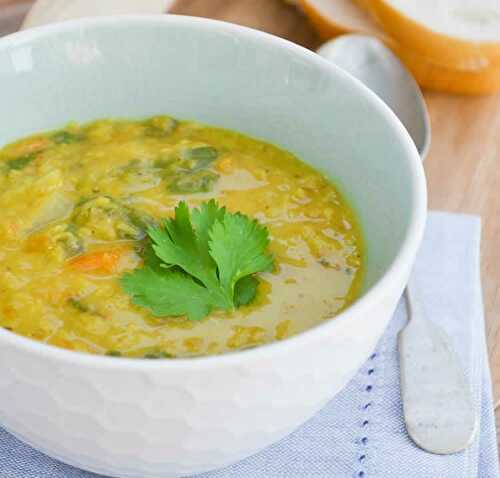 Soupe de carottes épinards et lentilles - pour votre dîner