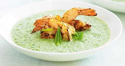 Soupe de concombre et crevettes au thermomix - recette thermomix.