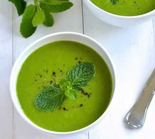 Soupe de courgette pois et menthe avec thermomix - recette thermomix.