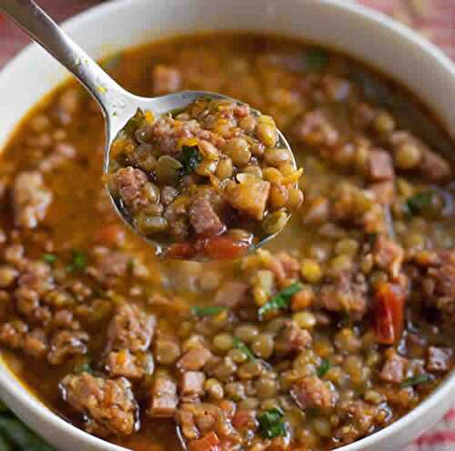 Soupe de lentilles jambon cookeo - un dîner facile à cuisiner.