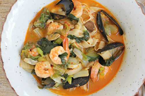 Soupe de moules et crevettes au thermomix - recette thermomix.