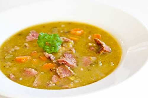 Soupe de pois casses jambon au cookeo - recette cookeo facile.