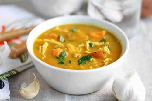 Soupe de poulet aux légumes au cookeo - délice de légumes au curry.