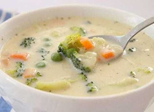 Soupe légumes à la crème au thermomix - soupe crémeuse .
