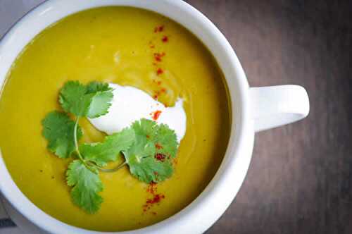 Soupe petit pois curry au thermomix - recette thermomix facile.