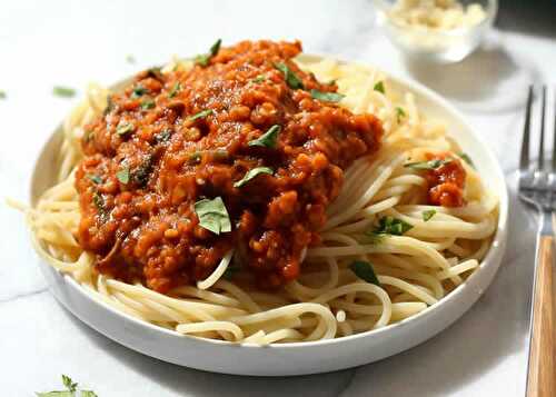 Spaghettis à la bolognaise aux lentilles au cookeo - plat cookeo