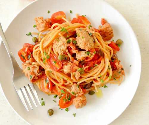 Spaghettis à la sauce thon au cookeo - plat de pâtes pour votre dîner