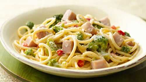 Spaghettis au brocolis et jambon au thermomix - pour votre diner.
