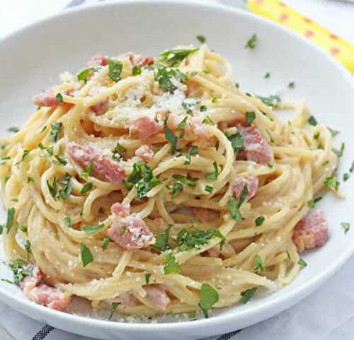 Spaghettis aux bacon et crème au cookeo - un plat pour votre dîner