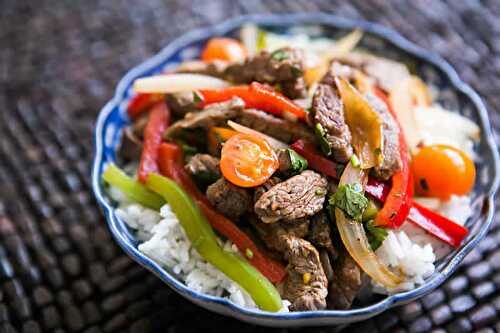 Steak aux poivrons cookeo - un vrai délice pour accompagner le riz.