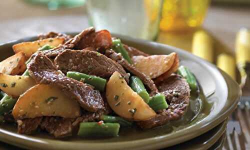 Steaks aux pommes de terre et haricots verts au cookeo