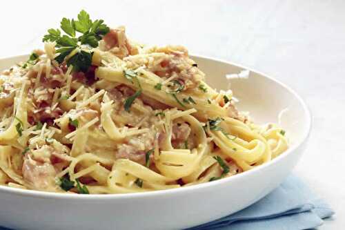 Tagliatelles lardon cookeo - un plat de pâtes pour votre dîner.