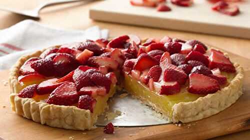 Tarte au citron et fraises au thermomix - le gâteau du dessert.