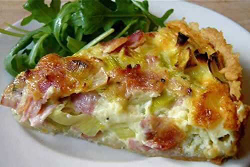 Tarte aux poireaux et jambon - la recette facile à la maison.