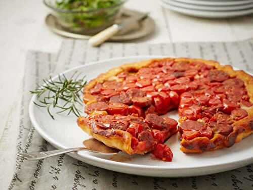 Tarte aux tomates et chorizo au thermomix - la recette facile.