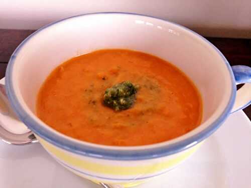 Velouté tomates poireaux au thermomix - le soupe de dîner.
