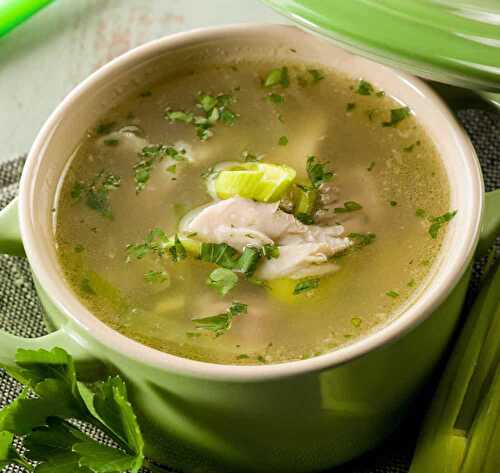 Soupe au poulet et aux poireaux au cookeo