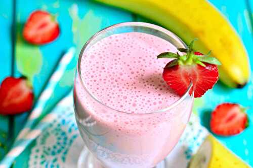 Smoothie fraise banane riche en protéines