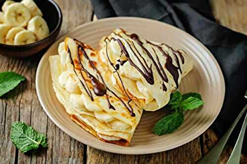 Crêpes chocolat banane pour 3 Personnes  : le petit déjeuner savoureux !