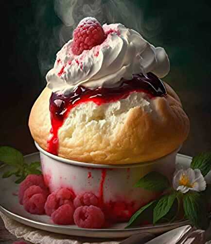 Mug cake vanille framboise et crème : un dessert savoureux et très invitant.