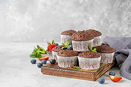 Muffins cacao aux pépites de chocolat : super moelleux, gourmands et savoureux
