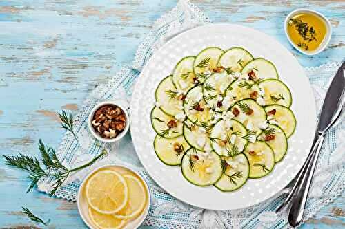 Carpaccio de courgettes et fromage feta : un plat élégant et savoureux