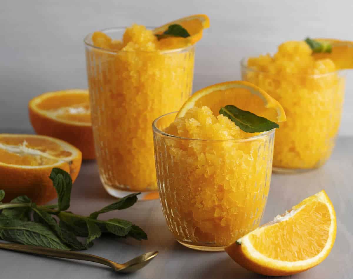 Granité a l'orange : un dessert simple mais rafraîchissant