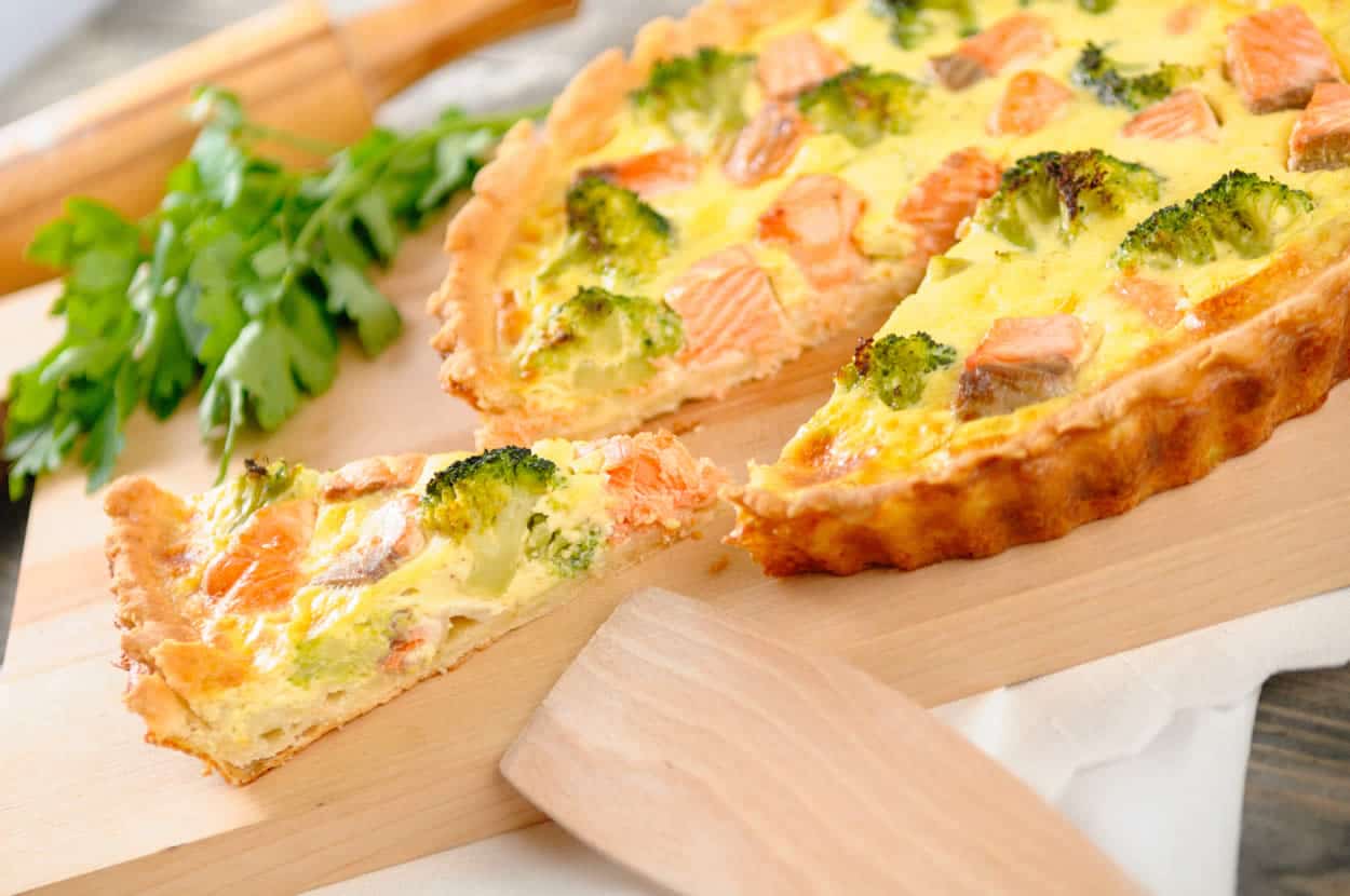 Comment faire la quiche du brocoli et saumon ?