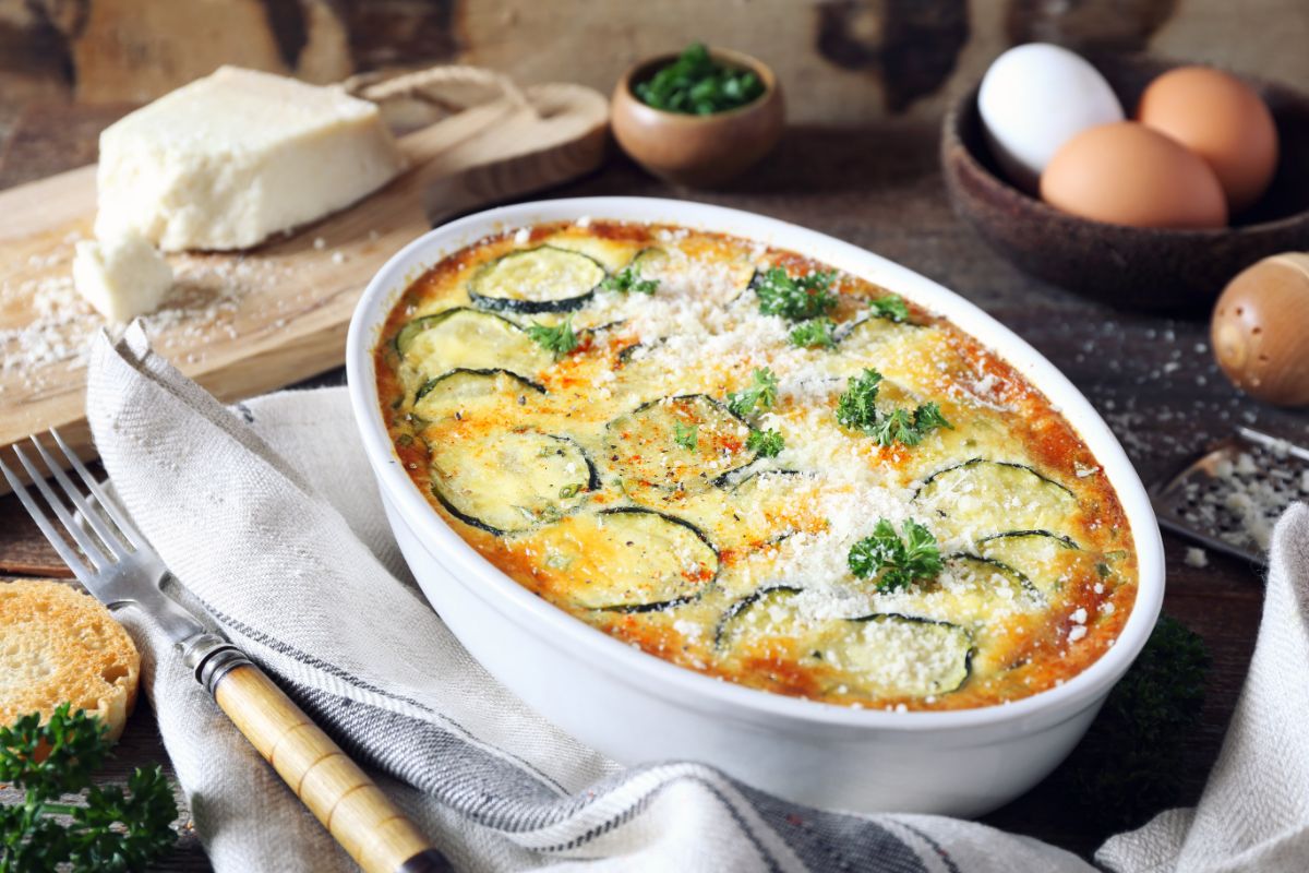 Clafoutis courgette feta