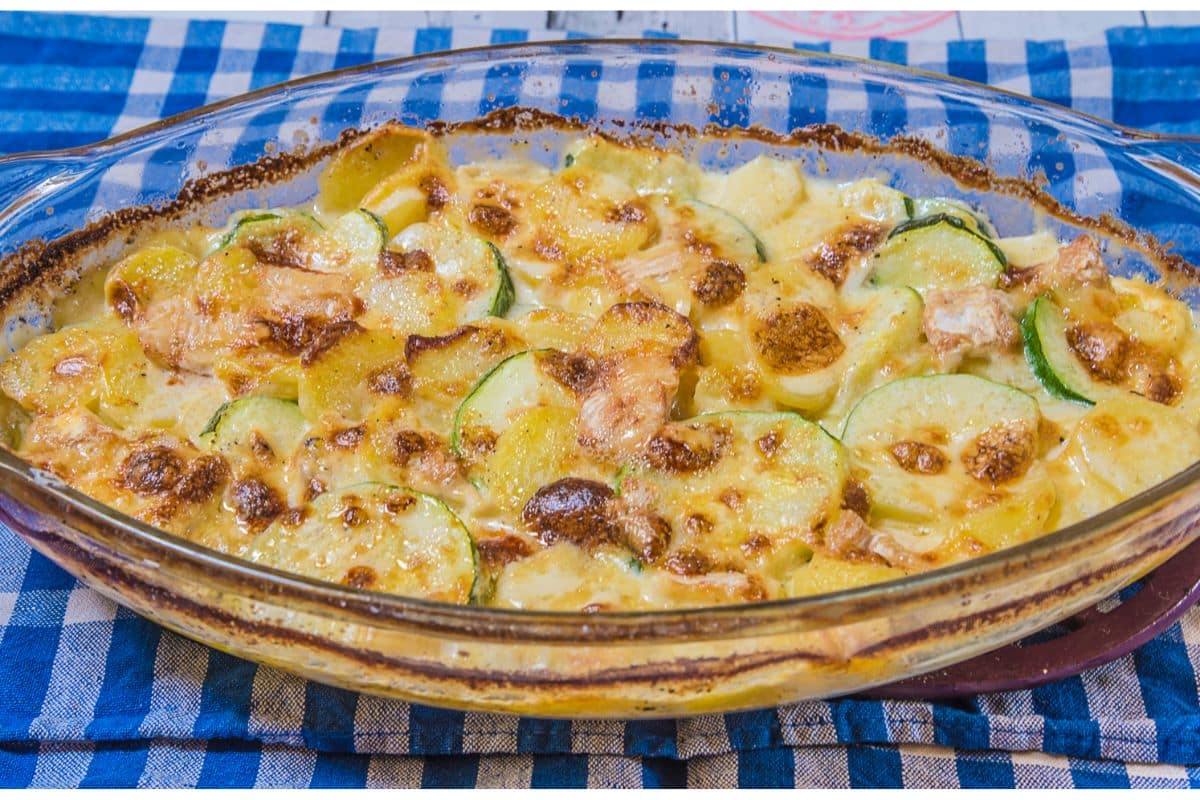 Gratin pomme de terre et courgette